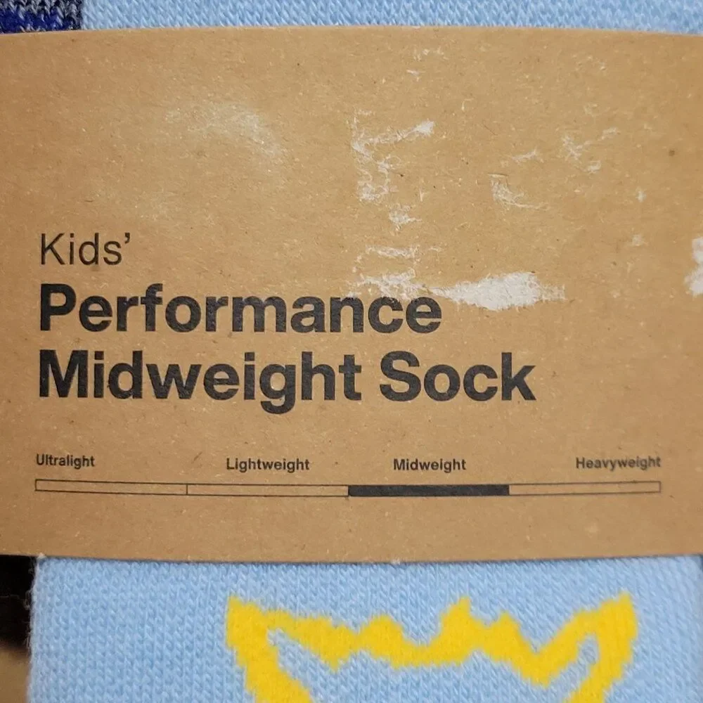 Burton Kids Performance Midweight Merino Wool Socks Youth Size M/L (2-4) 2 Pairs